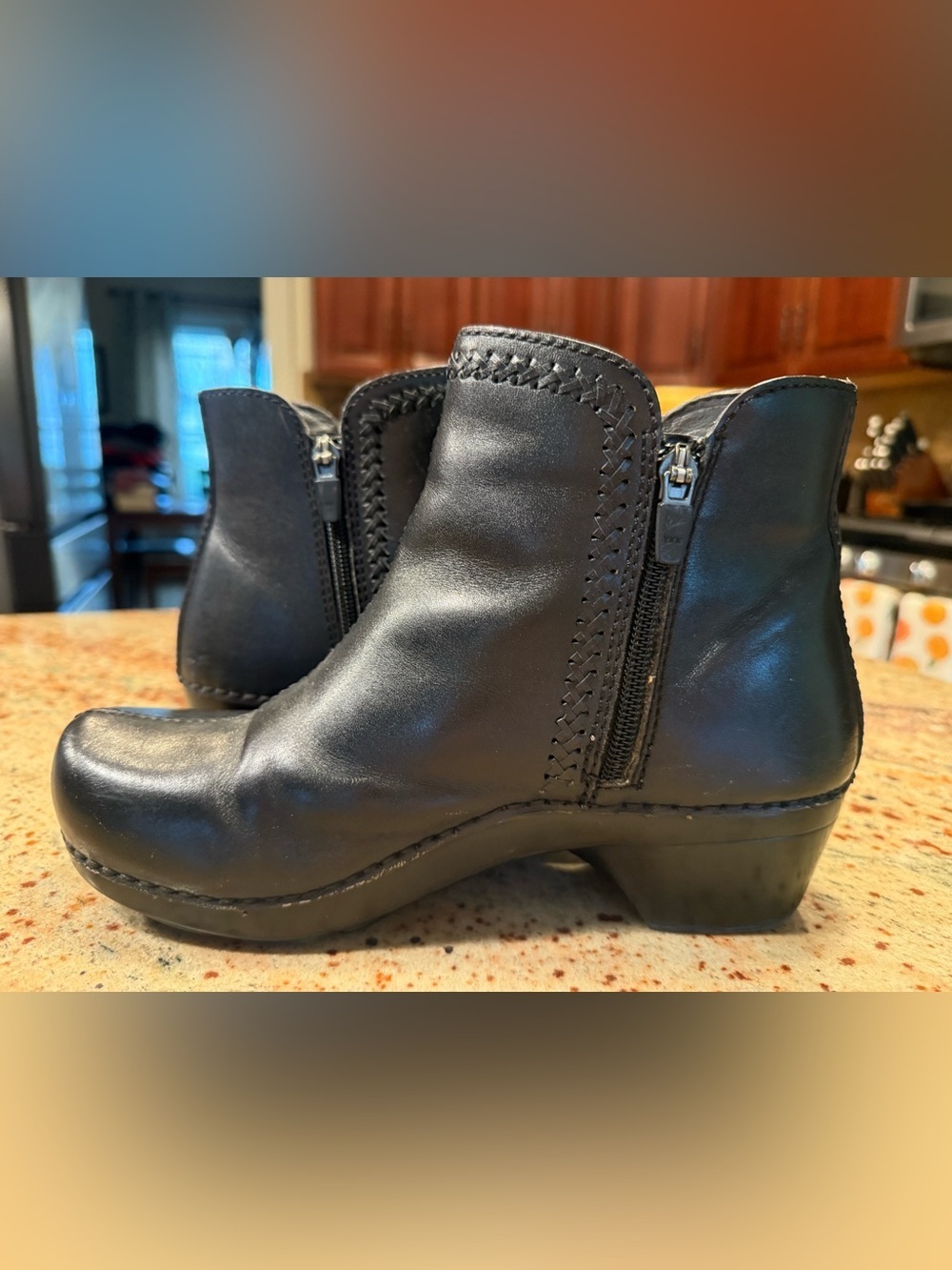 DANSKO Scout Women's Size 38 US 7.5-8 Black Leather Ankle-Boots/Comfort Clogs - Picture 6 of 15